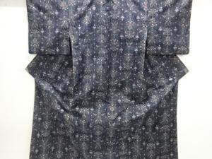 花模様織り出し十日町紬着物